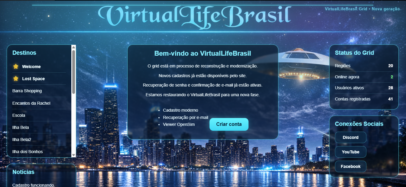 Ambiente do viewer VirtualLifeBrasil